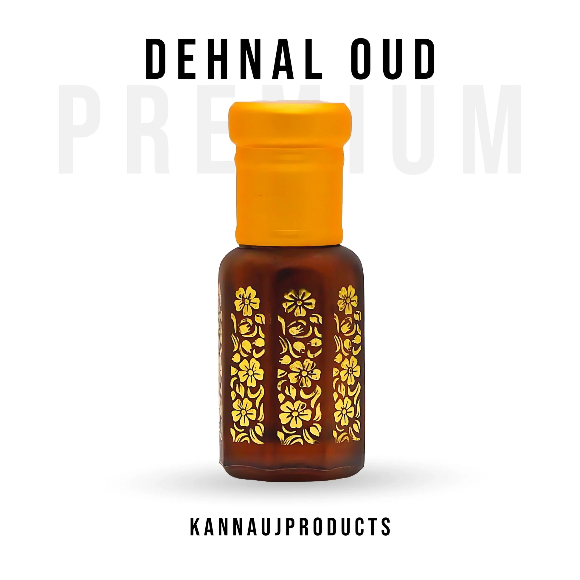 Kannauj products Dehnal Oud attar bottle with floral design oudh fragrance oil for men and women