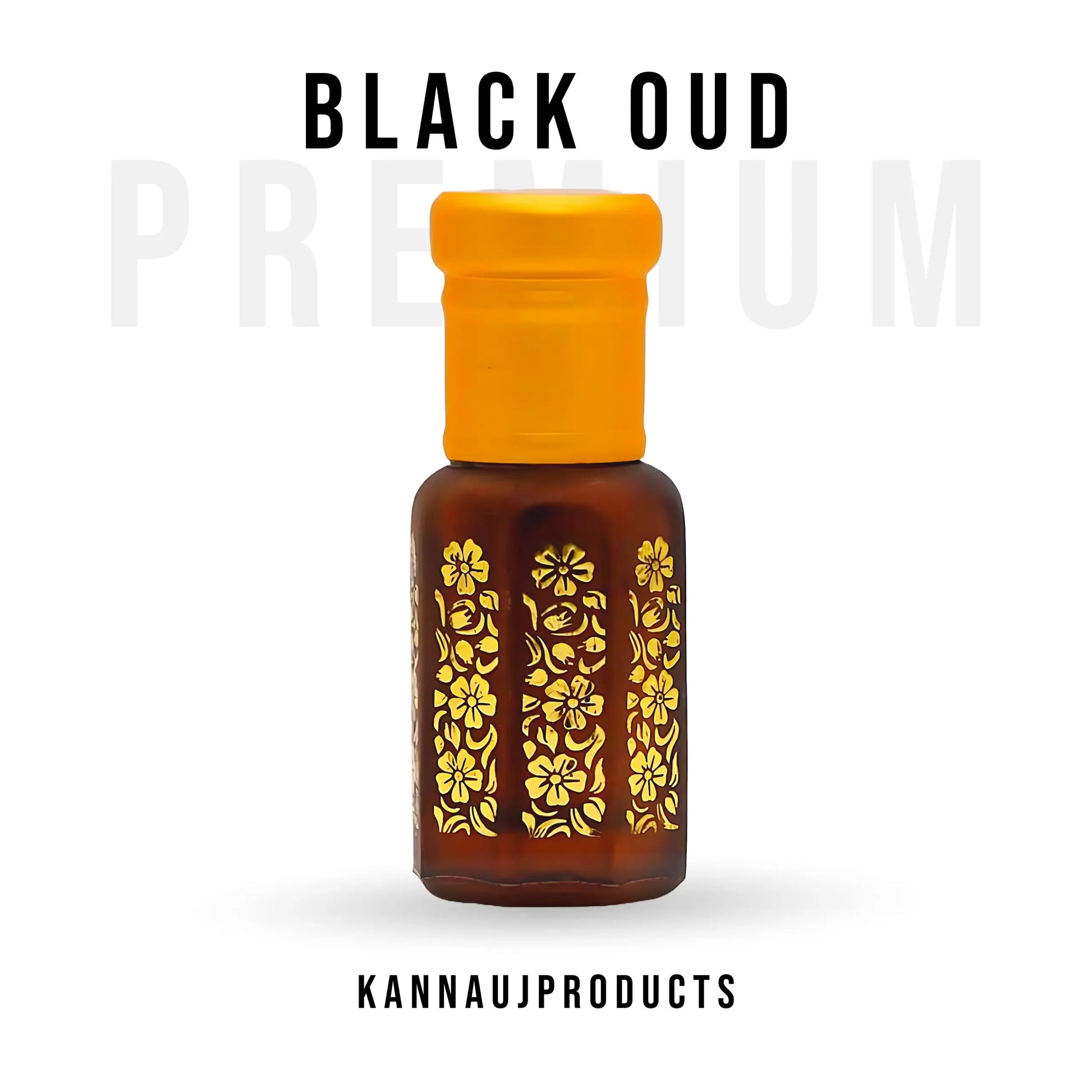 Kannauj products Black Oud attar bottle with floral design oud perfume oil for men and women