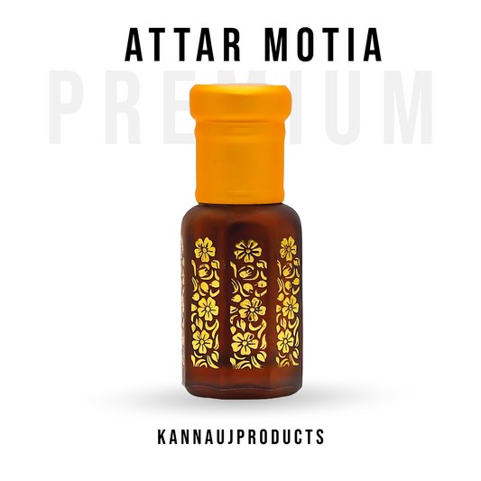 Attar Motia (Jasmine sambac) by Kannauj Products • Long Lasting • Unisex • Non-Alcoholic • Indian Attar