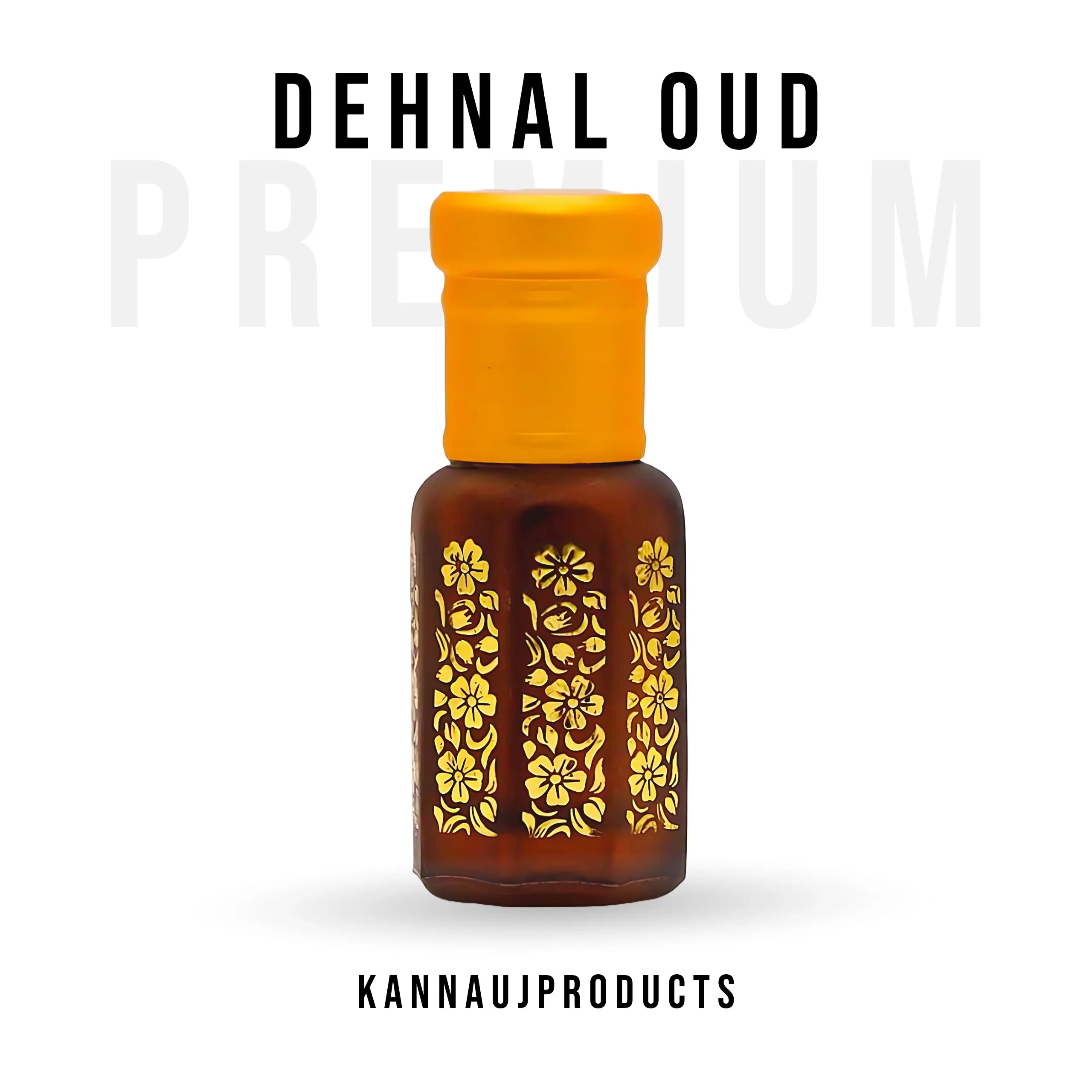 Kannauj products Dehnal Oud attar bottle with floral design oudh fragrance oil for men and women