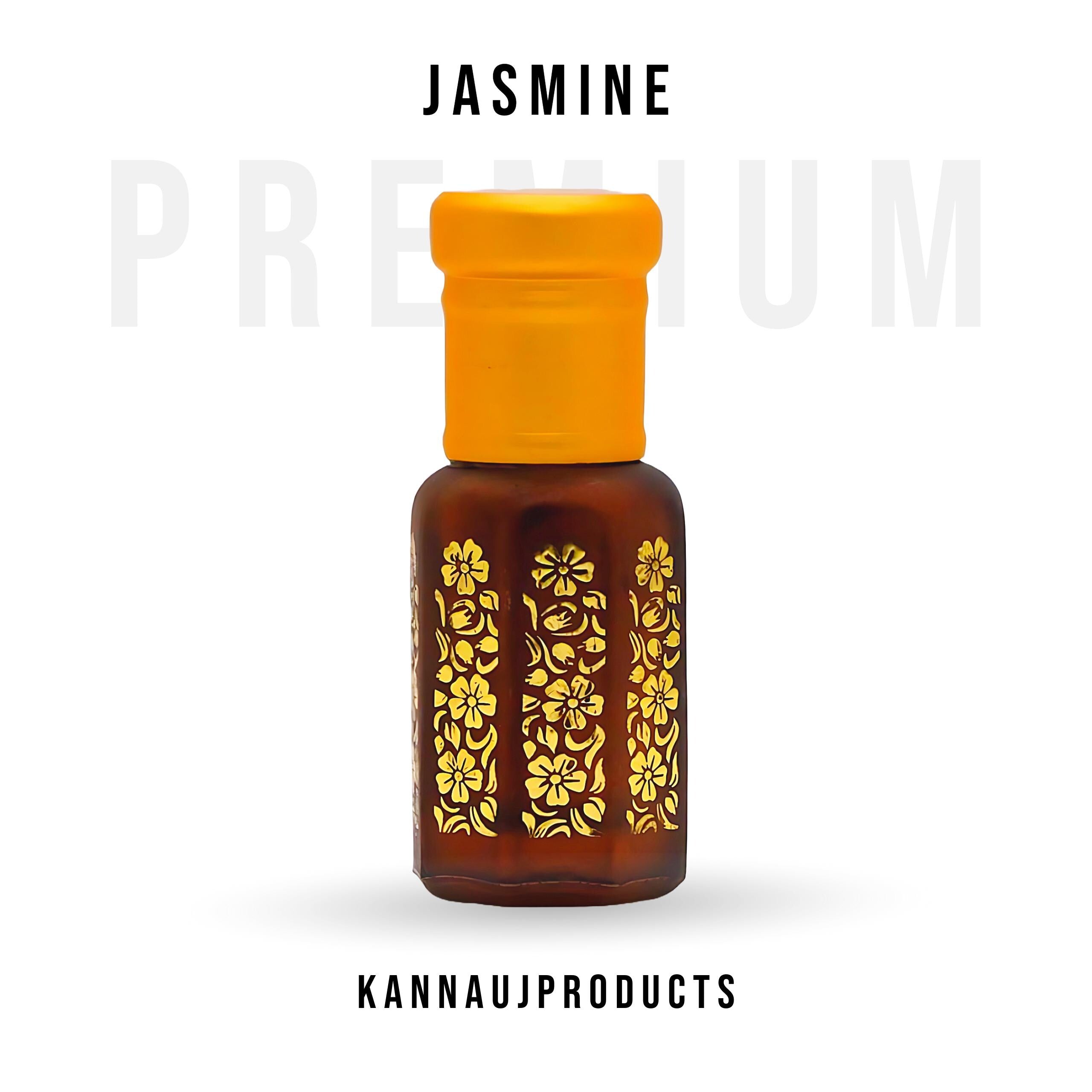Kannauj Products Jasmine attar bottle with yellow cap and gold floral design Luxury attar combo set