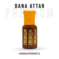 Kannauj products premium dana attar in brown bottle with yellow cap and floral design